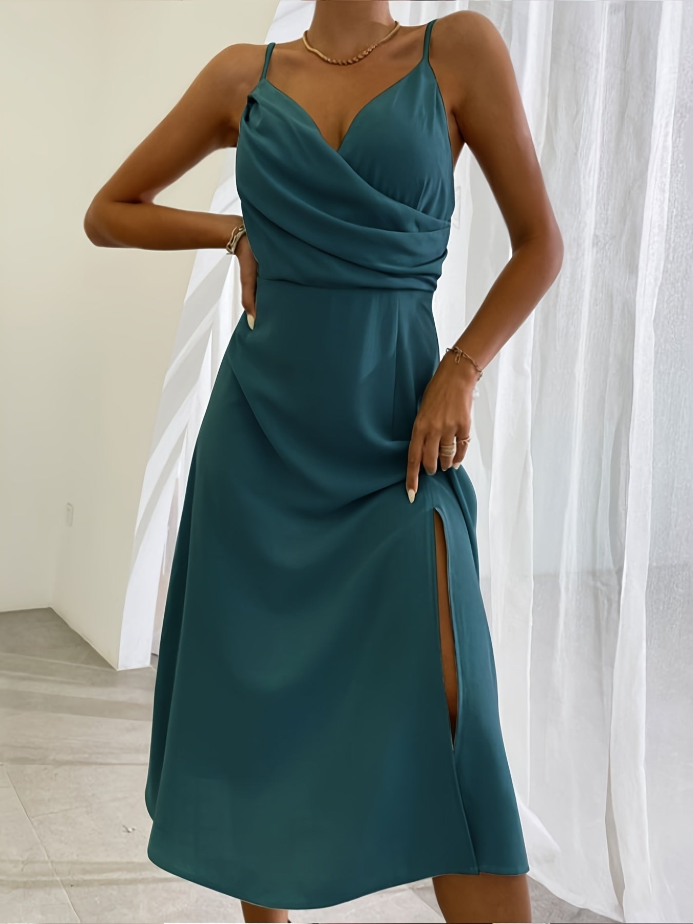 Women's V-Neck Slit Sling Dress | Sexy Summer Bodycon Slip Dress LONDYN UPBRINGING