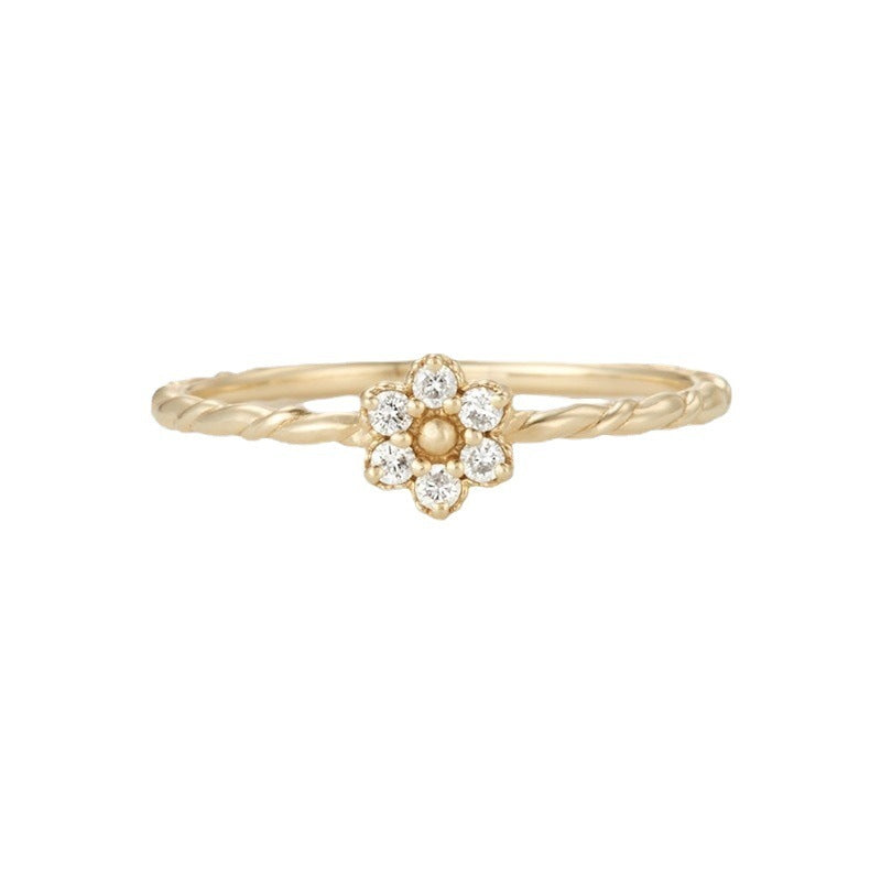 Dainty Sterling Silver Flower Jewelry Set | Fresh, Sweet & Simple Ring and Necklace for Women LONDYN UPBRINGING