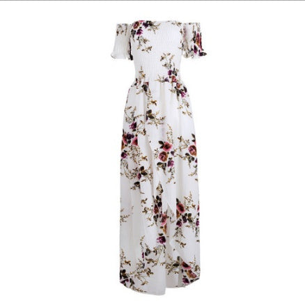 Boho Floral Off-Shoulder Maxi Dress for Women | Summer Beach Vacation Style LONDYN UPBRINGING