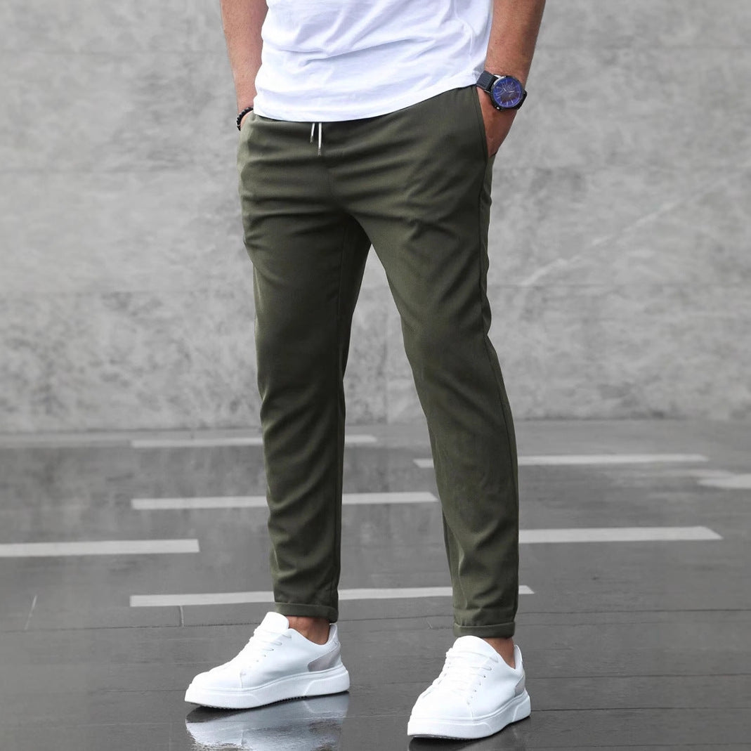 Men’s Slim Fit Casual Pants – Fashion Drawstring Trousers with Pockets LONDYN UPBRINGING