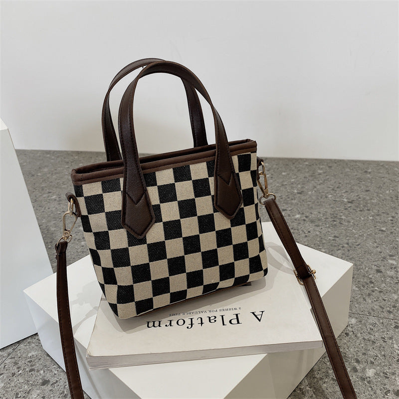 Fashion Houndstooth Shoulder Bag for Women – Stylish Checkerboard Handbag & All-Match Tote Messenger Bag LONDYN UPBRINGING
