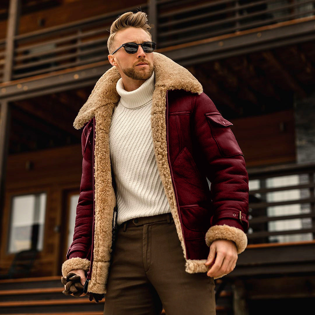 Men’s Military Fleece Jacket – Warm Tactical Coat with Fur Collar for Winter Outdoor Wear LONDYN UPBRINGING