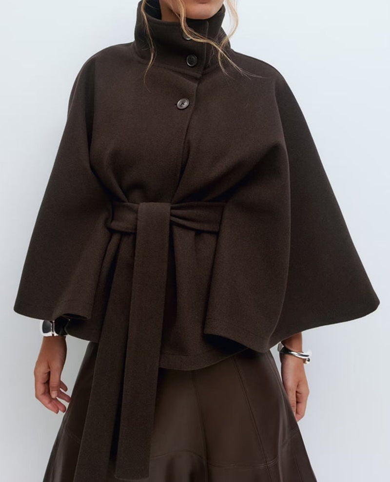 High-Neck Elegant Batwing Winter Coat LONDYN UPBRINGING
