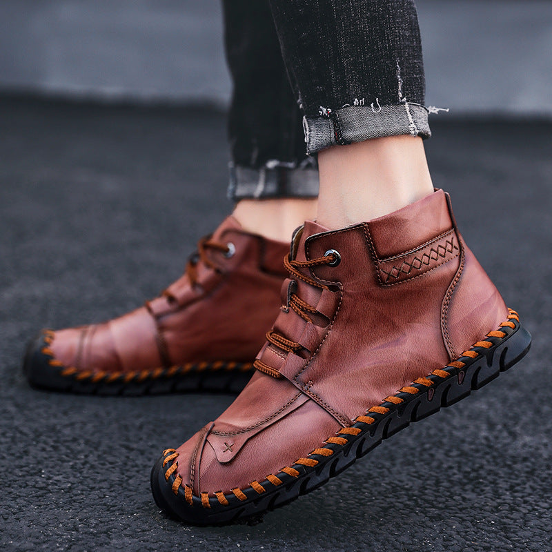 Men’s Leather Casual Shoes – Premium Genuine Leather Sneakers for Everyday Comfort & Style LONDYN UPBRINGING