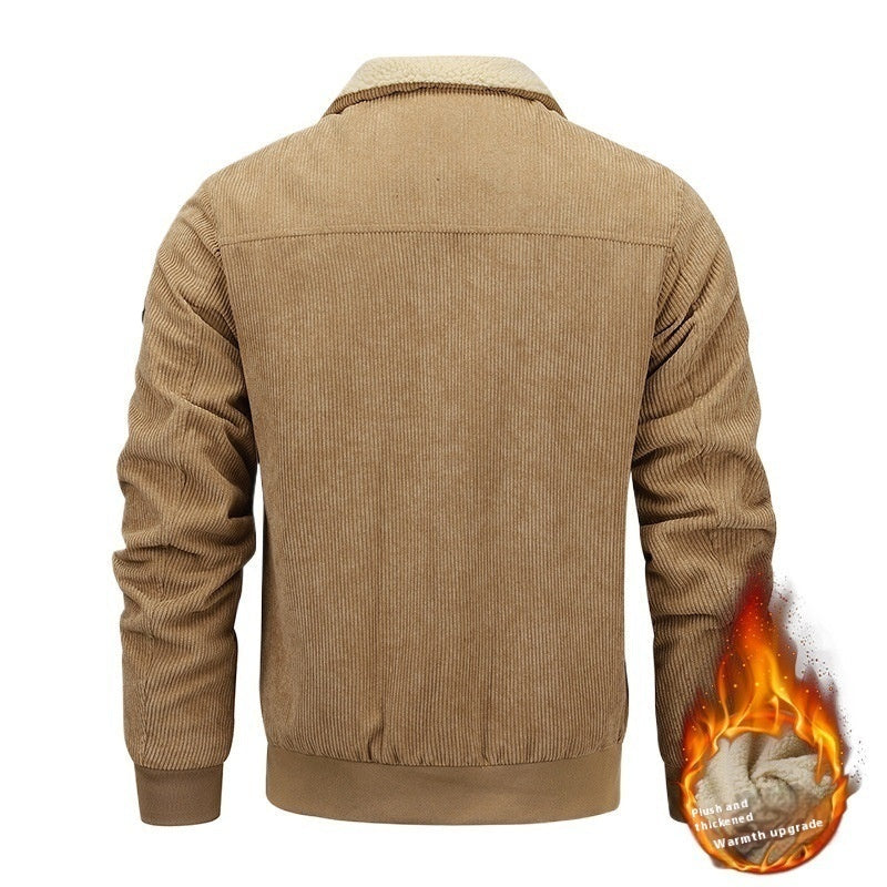 Men’s Winter Lapel Fleece Jacket – Thick Cotton Coat with Pockets for Warm & Stylish Cold-Weather Wear LONDYN UPBRINGING