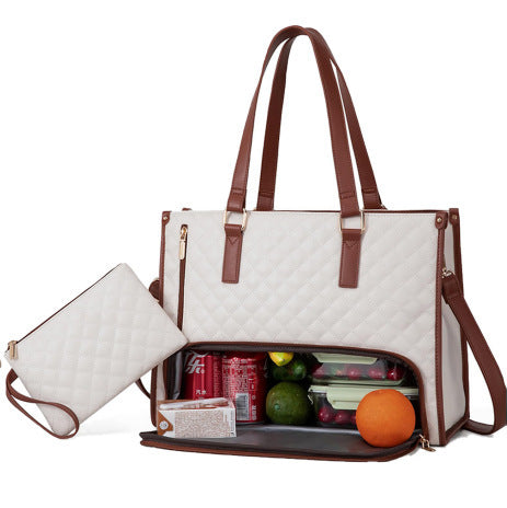 Women’s Insulated Lunch Bag – Leak-Proof Large Purse & Convenient Commuter Tote with Diagonal Strap and Computer Storage LONDYN UPBRINGING