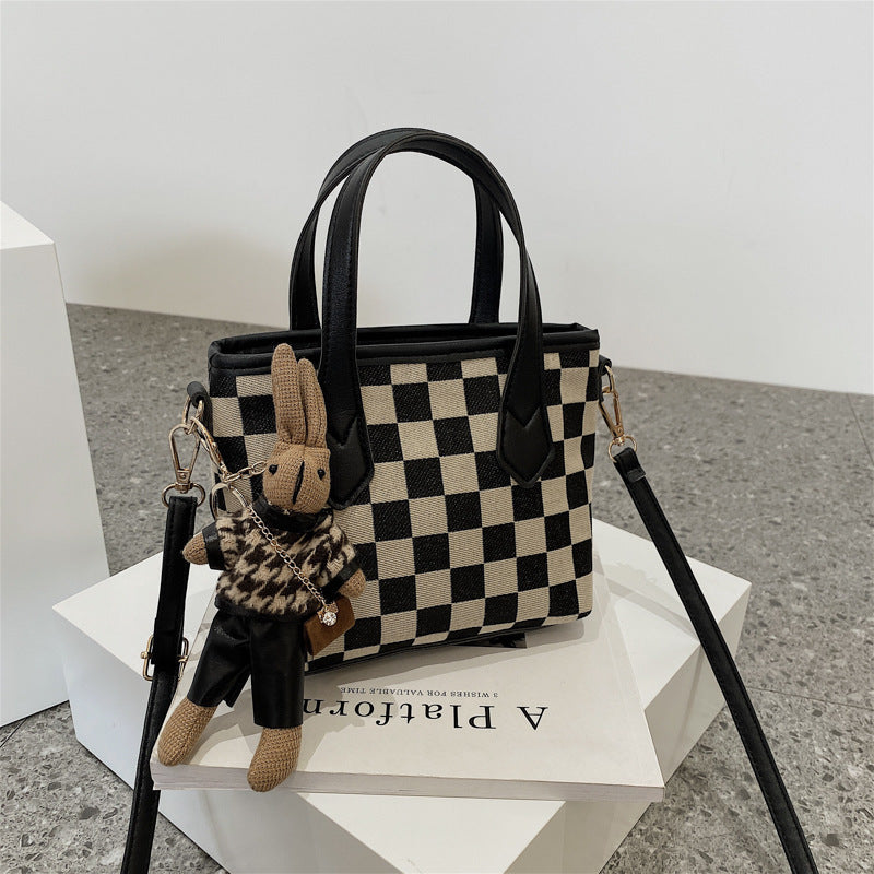 Fashion Houndstooth Shoulder Bag for Women – Stylish Checkerboard Handbag & All-Match Tote Messenger Bag LONDYN UPBRINGING