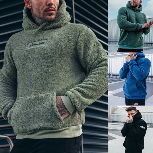 Men’s Plush Hoodie Sweatshirt – Soft Long-Sleeve Pullover with Big Pocket for Cozy Casual Style LONDYN UPBRINGING