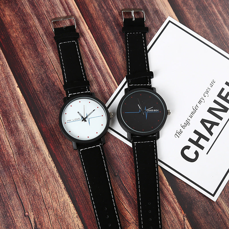 Creative ECG Pattern Watch – Trendy Belt Quartz Watch for Men, Women & Students LONDYN UPBRINGING