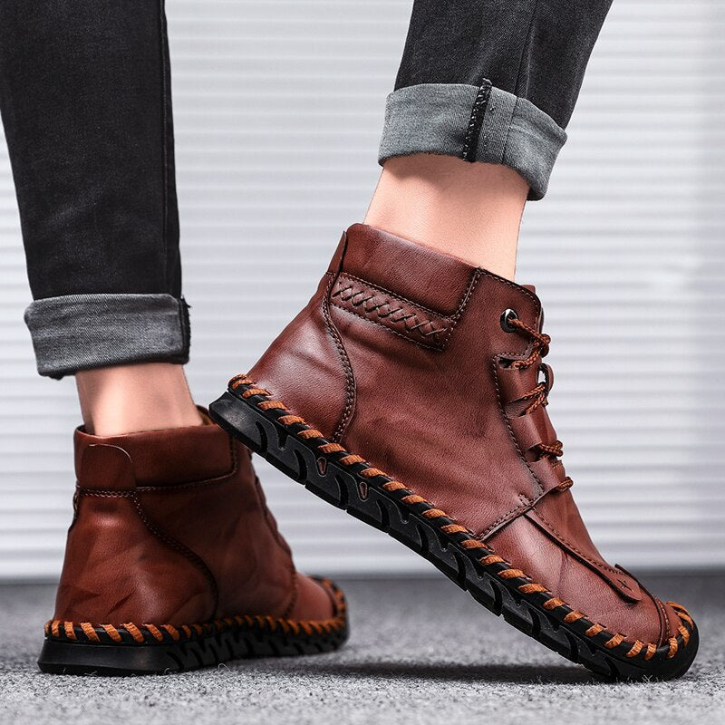 Men’s Leather Casual Shoes – Premium Genuine Leather Sneakers for Everyday Comfort & Style LONDYN UPBRINGING
