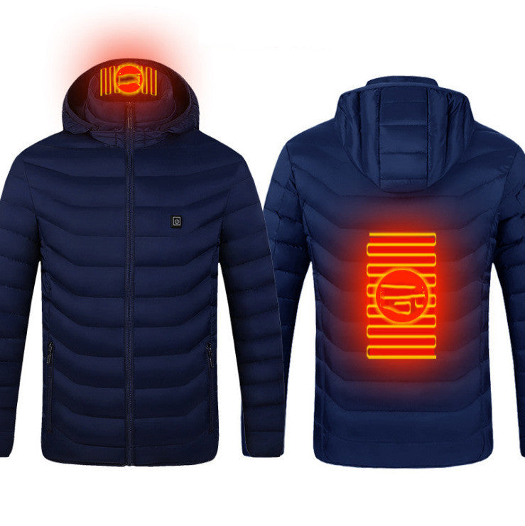 Men’s USB Heated Jacket – Electric Cotton Thermal Coat with Heating Vest for Winter Warmth & Outdoor Comfort LONDYN UPBRINGING
