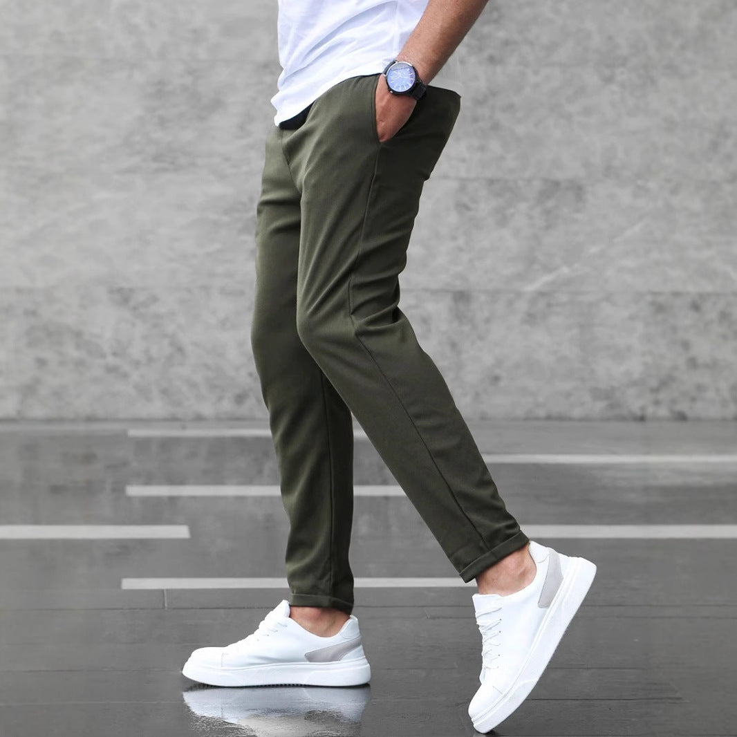 Men’s Slim Fit Casual Pants – Fashion Drawstring Trousers with Pockets LONDYN UPBRINGING