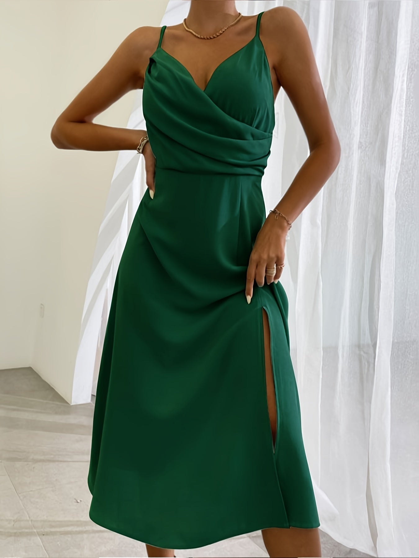 Women's V-Neck Slit Sling Dress | Sexy Summer Bodycon Slip Dress LONDYN UPBRINGING