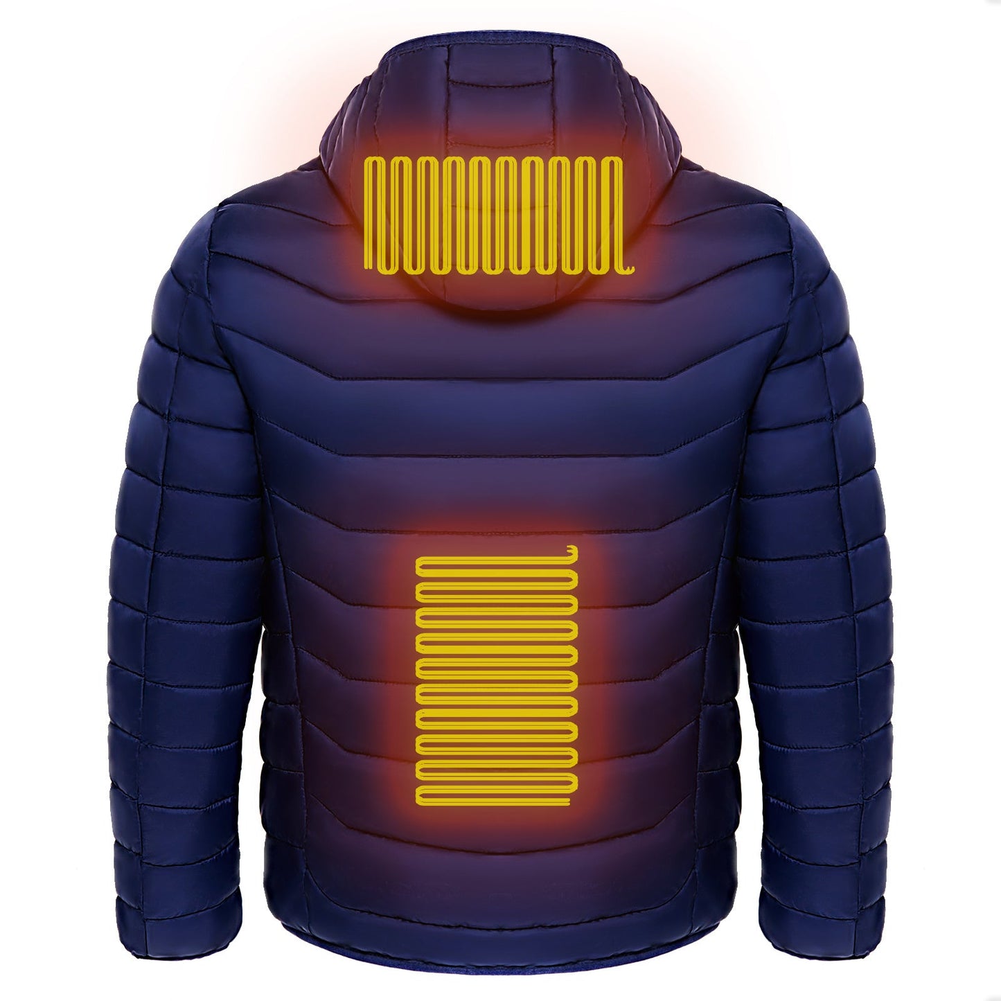 Men's Electric Heated Puffer Coat | 9-Zone | Insulated, Hooded Windbreaker LONDYN UPBRINGING
