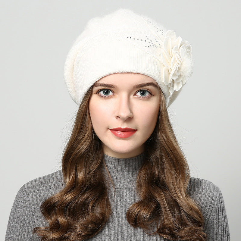 Luxury Rabbit Fur Blend Knitted Beanie for Women | Warm Winter Wool Hat LONDYN UPBRINGING