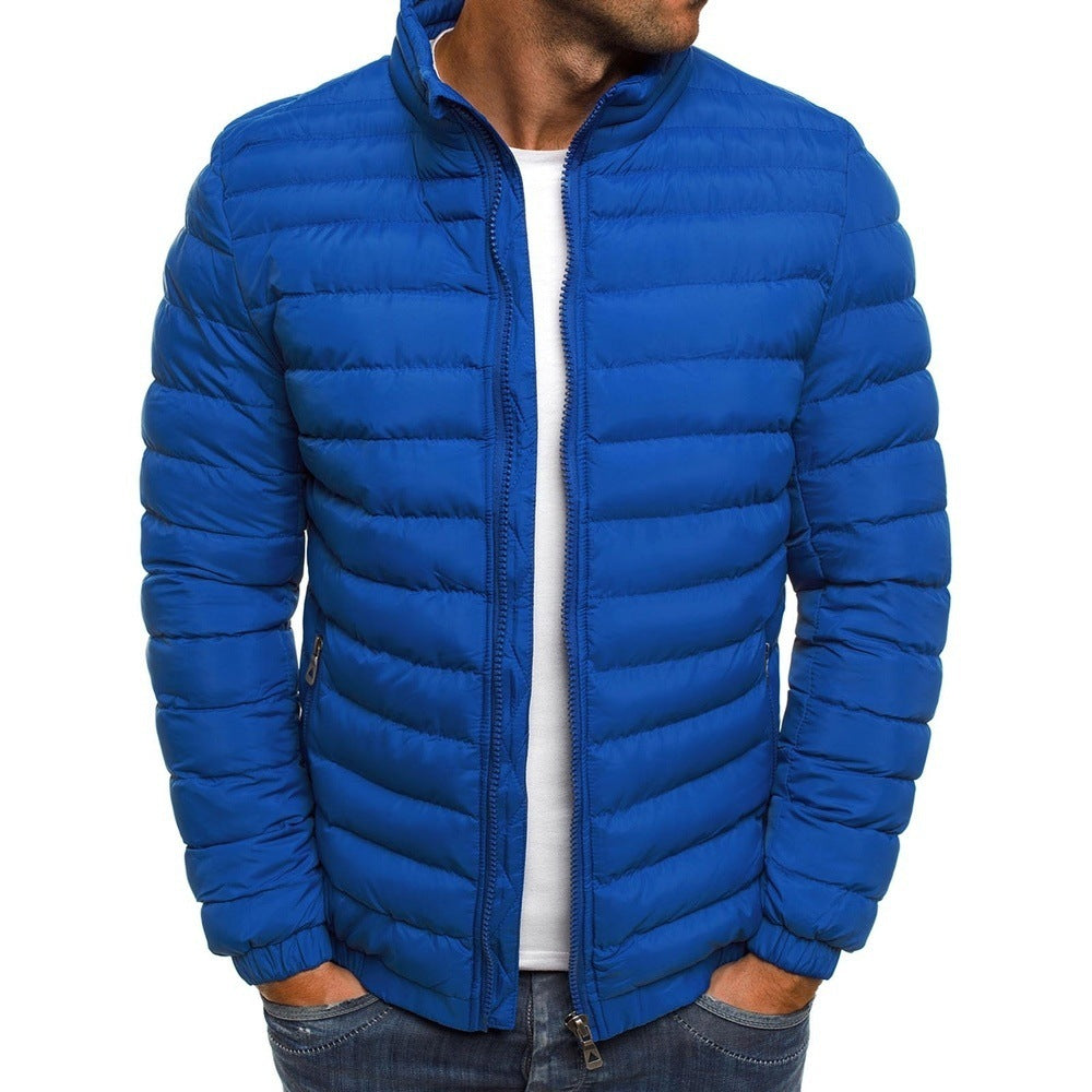 Men’s Cotton Padded Jacket – Thick Zipper Overcoat with Pockets for Coldproof Autumn & Outdoor Wear LONDYN UPBRINGING
