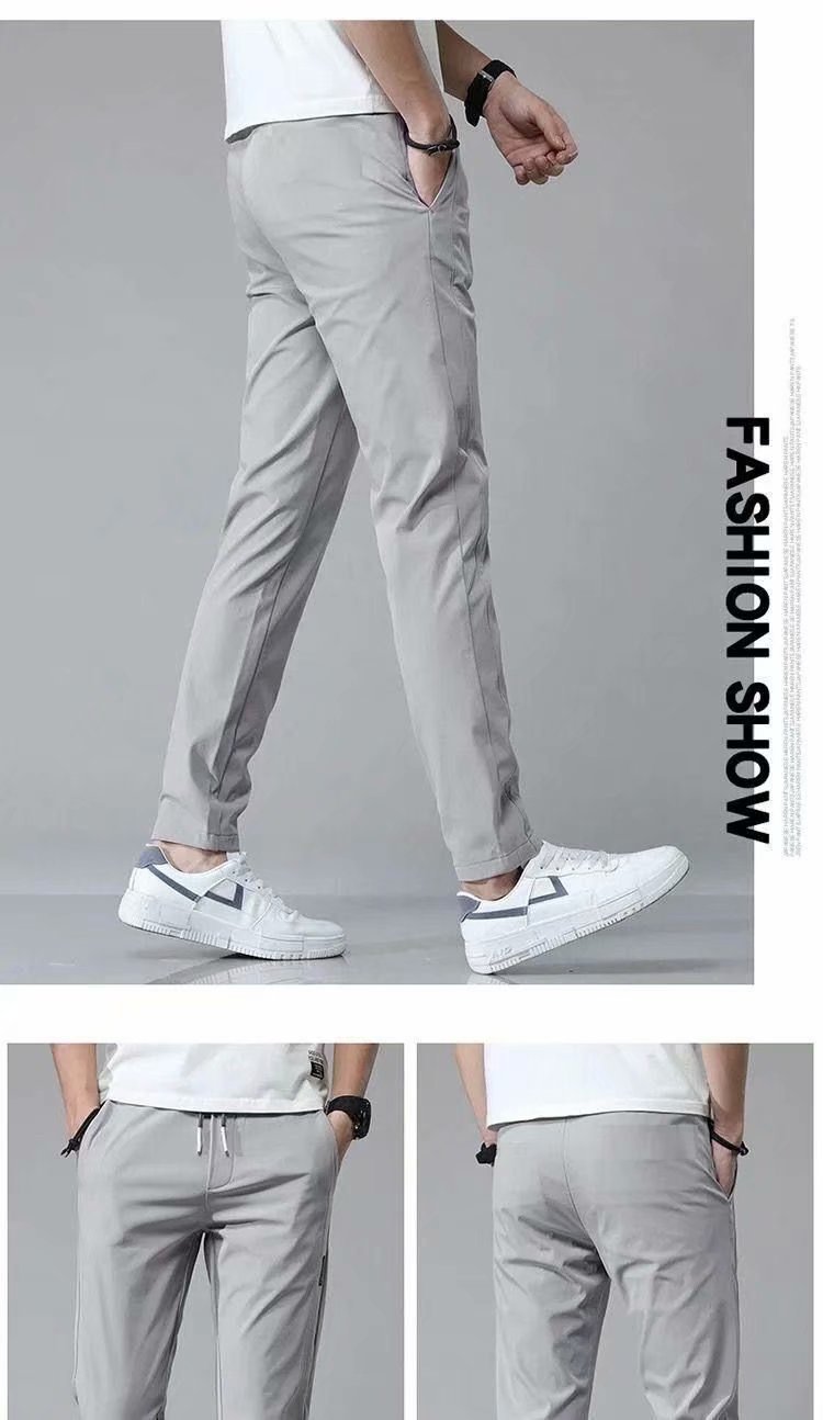 Men’s Korean Style Sweatpants – Thin Loose Straight Drawstring Casual Trousers LONDYN UPBRINGING