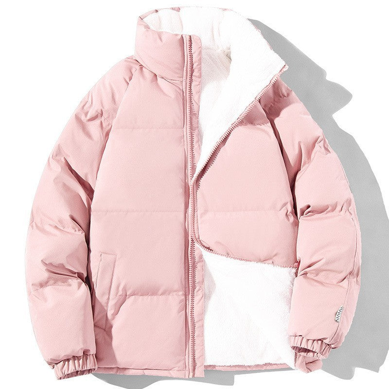 Couples Winter Plush Jacket – Thick Warm Loose Fit Coat with Pockets & Stand-Up Collar for Men & Women LONDYN UPBRINGING
