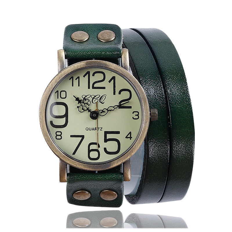 Retro Three-Circle Watch – Casual Vintage Style Wristwatch for Men & Women LONDYN UPBRINGING