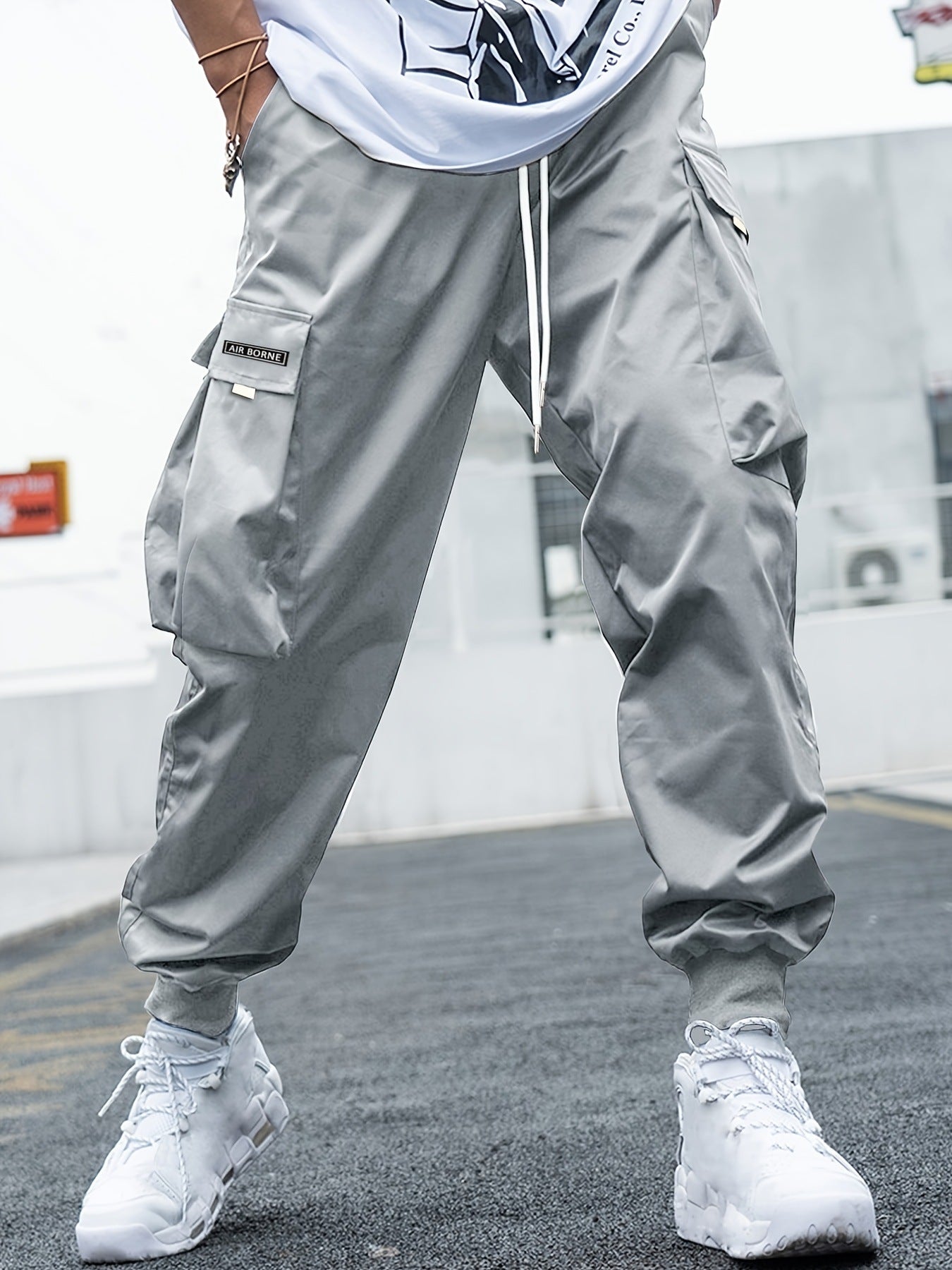 Men’s Multi-Pocket Cargo Pants – Casual Hip-Hop Drawstring Trousers for Outdoor & Streetwear Style LONDYN UPBRINGING