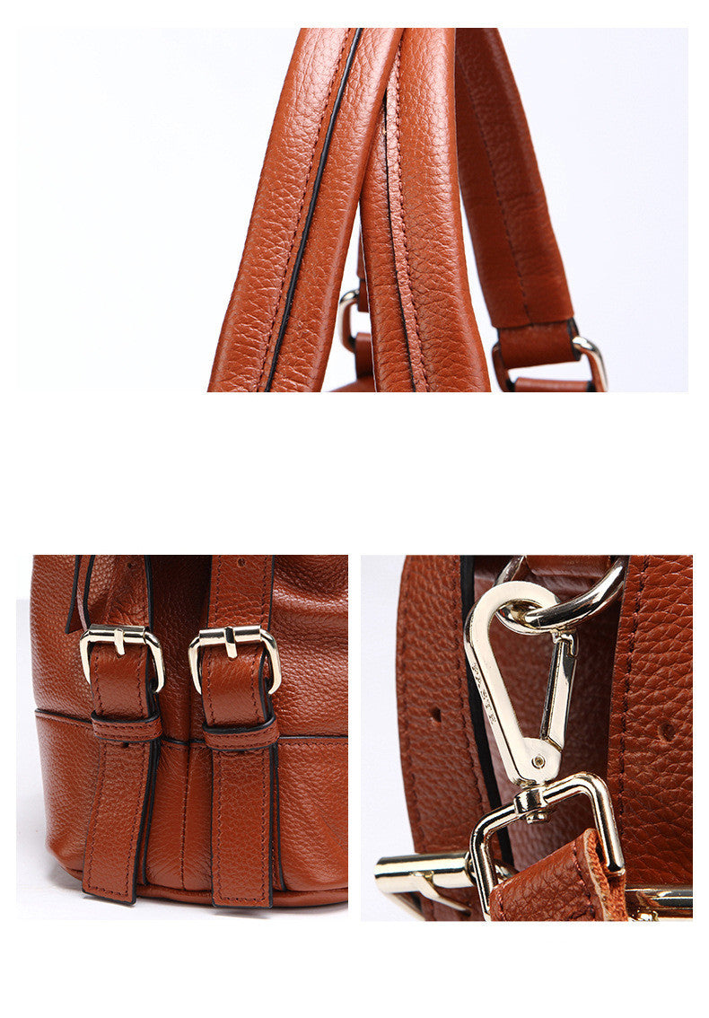 European & American Style Cowhide Leather Handbag for Women – Luxury Top Layer Genuine Leather Tote LONDYN UPBRINGING
