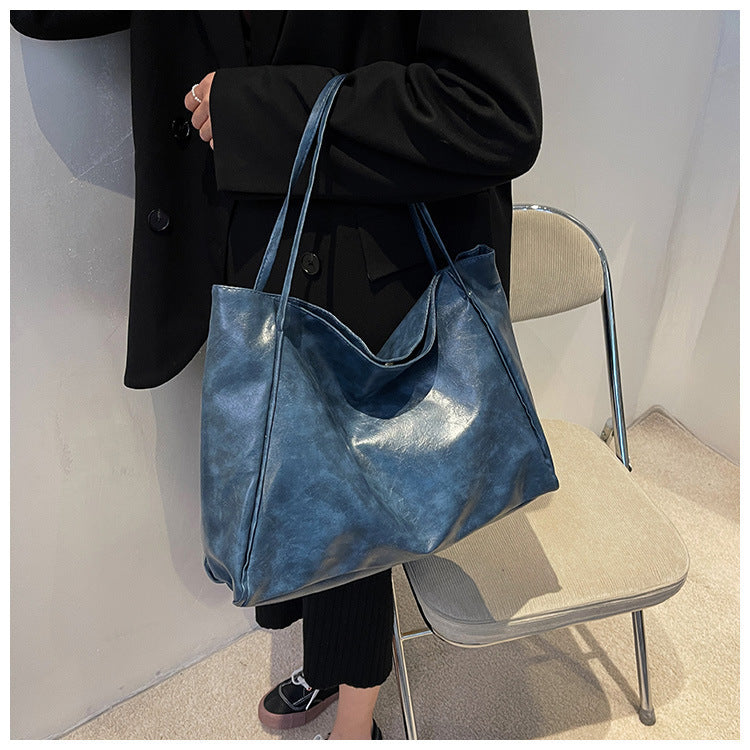 Vintage-Style Leather Tote Bag | Women's Large Capacity Casual Shoulder Bag LONDYN UPBRINGING