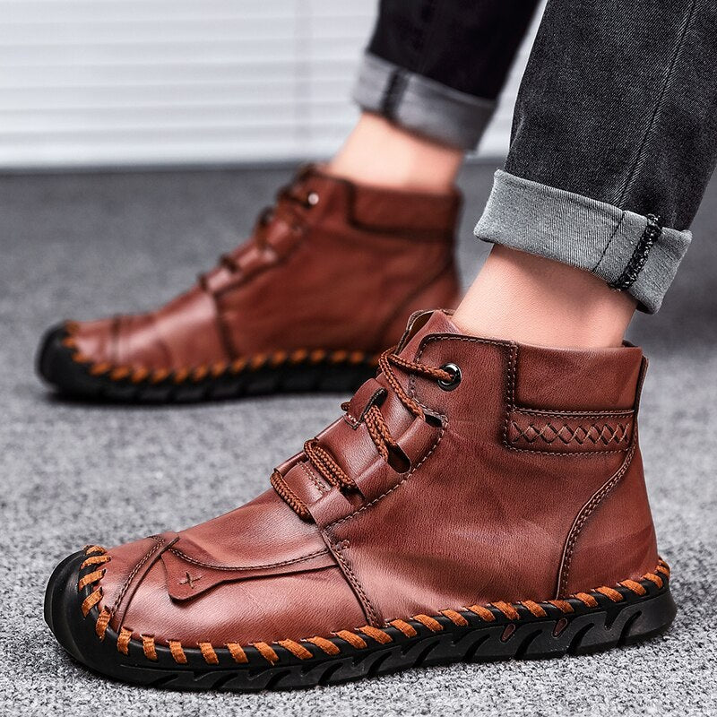 Men’s Leather Casual Shoes – Premium Genuine Leather Sneakers for Everyday Comfort & Style LONDYN UPBRINGING