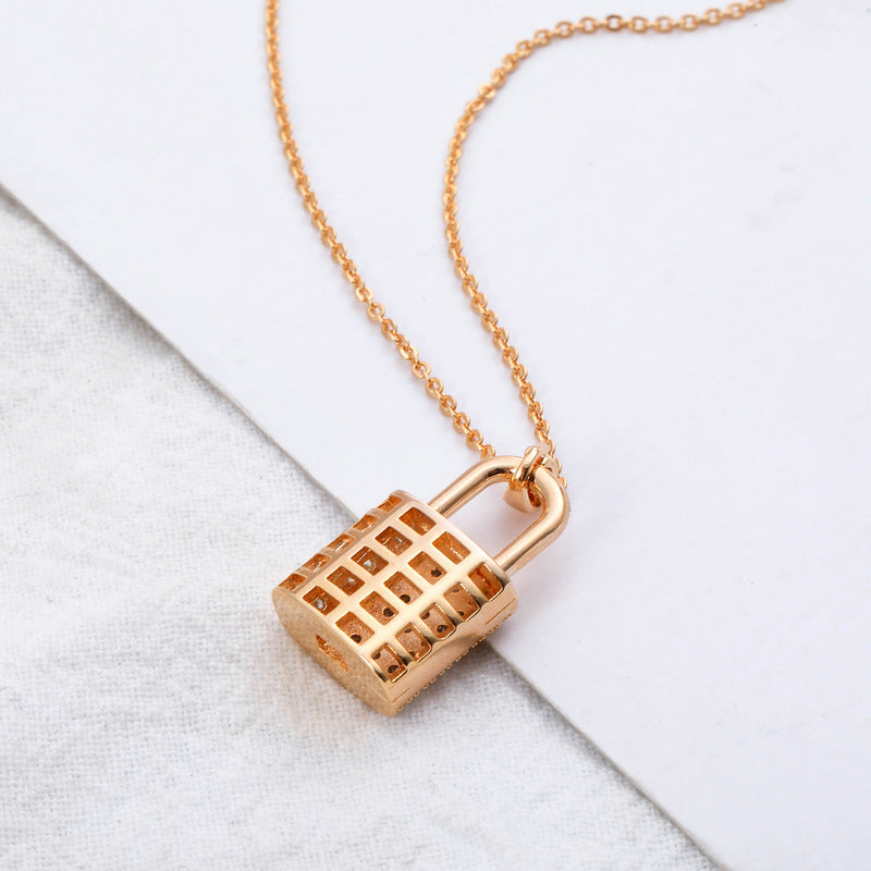 Luxury Zircon Lock Necklace for Couples | Lover's Heart Lock Key Pendant Jewelry LONDYN UPBRINGING