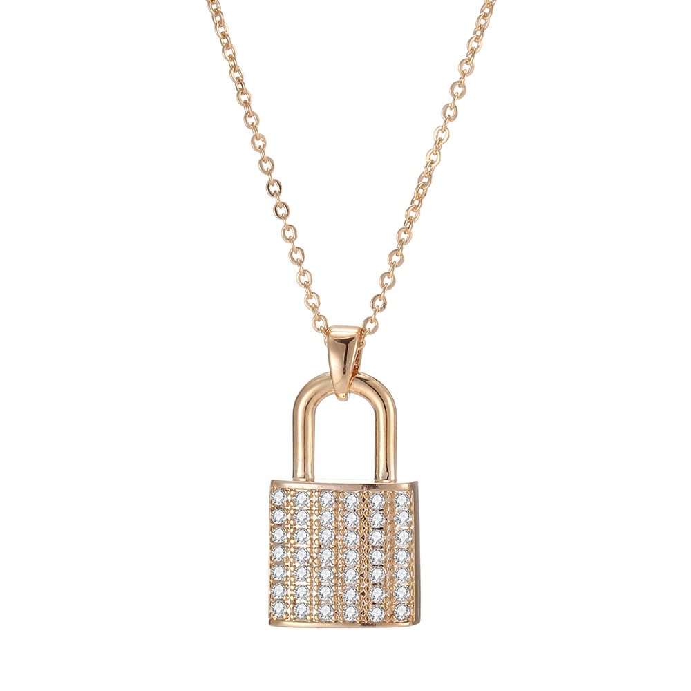 Luxury Zircon Lock Necklace for Couples | Lover's Heart Lock Key Pendant Jewelry LONDYN UPBRINGING