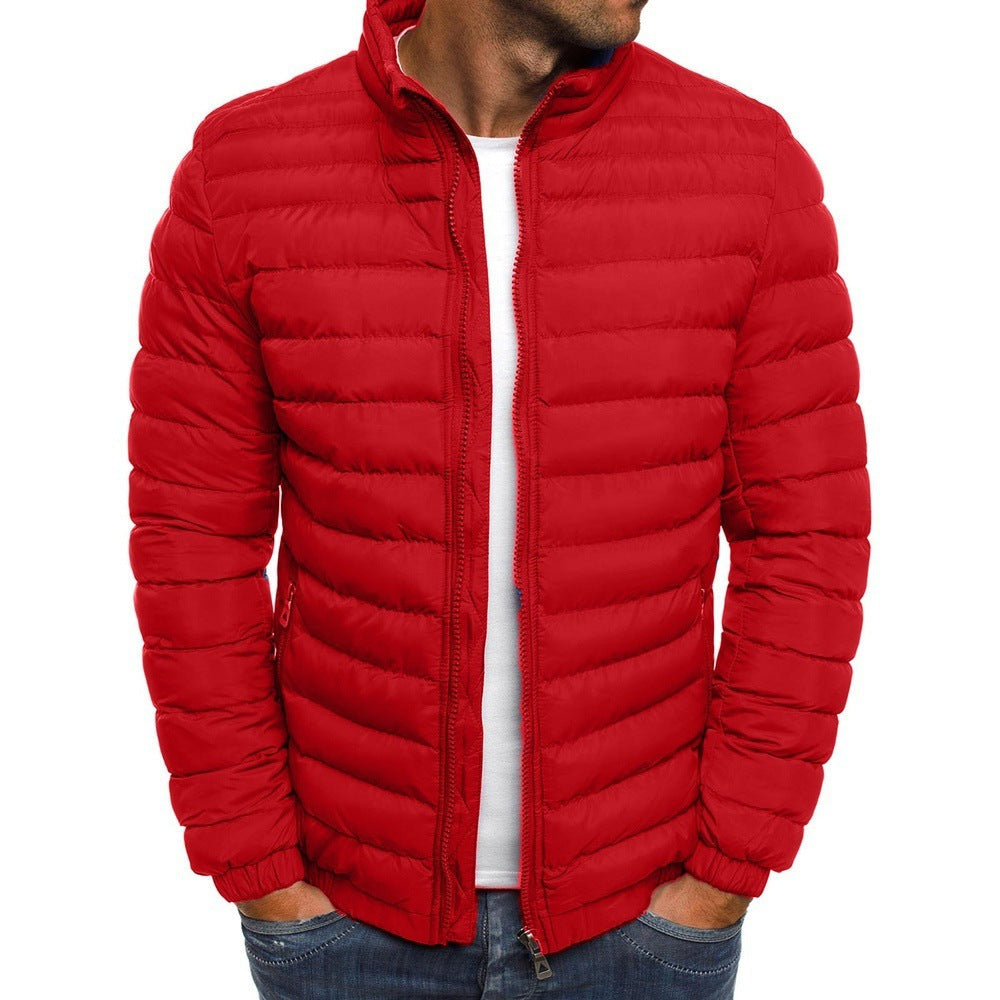 Men’s Cotton Padded Jacket – Thick Zipper Overcoat with Pockets for Coldproof Autumn & Outdoor Wear LONDYN UPBRINGING