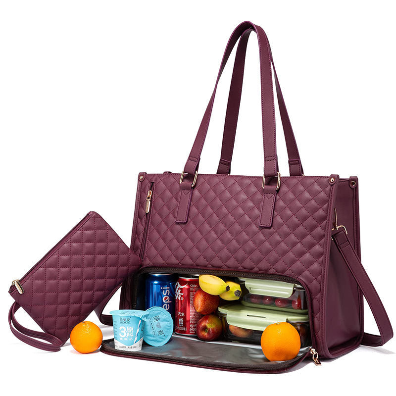 Women’s Insulated Lunch Bag – Leak-Proof Large Purse & Convenient Commuter Tote with Diagonal Strap and Computer Storage LONDYN UPBRINGING