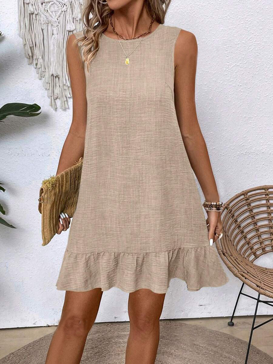 Women's Summer Ruffle Dress: Loose, Sleeveless Straight Beach Style LONDYN UPBRINGING