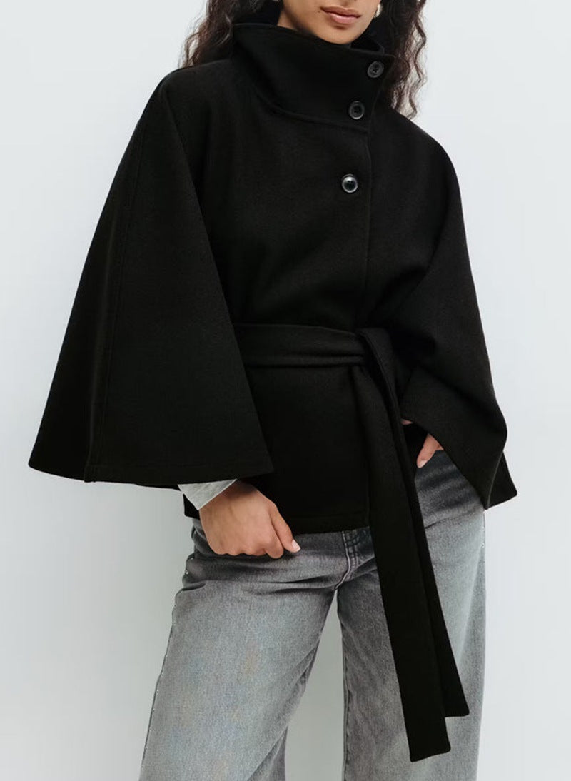 High-Neck Elegant Batwing Winter Coat LONDYN UPBRINGING