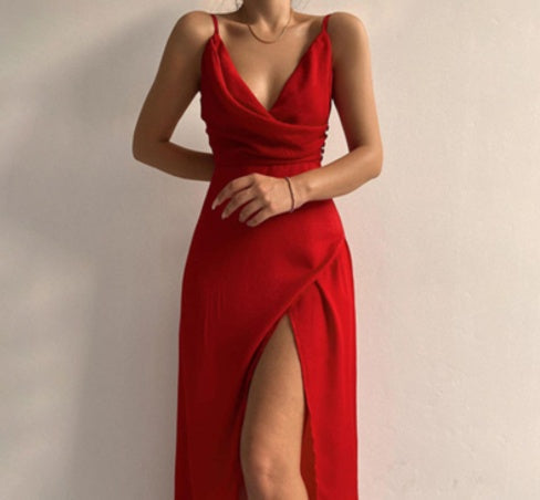 Women's V-Neck Slit Sling Dress | Sexy Summer Bodycon Slip Dress LONDYN UPBRINGING