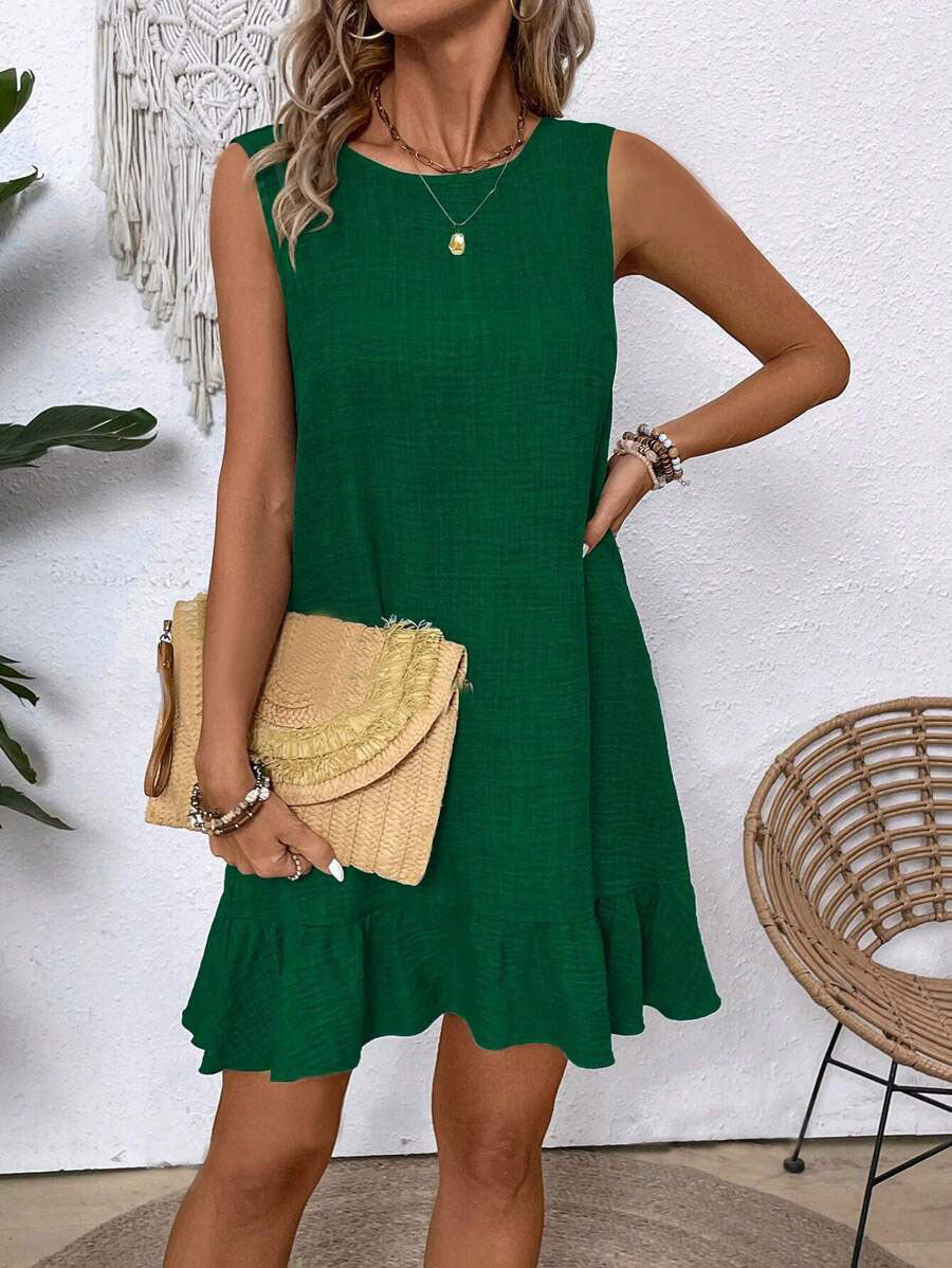 Women's Summer Ruffle Dress: Loose, Sleeveless Straight Beach Style LONDYN UPBRINGING