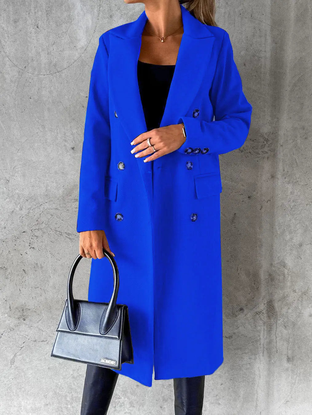 Women's Double-Breasted Long Lapel Coat LONDYN UPBRINGING