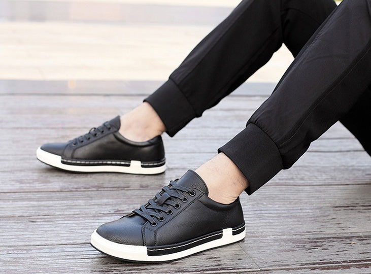 Men’s Brown Leather Casual Sneakers – Stylish Low-Top Lace-Up Shoes for Everyday Comfort & Durability LONDYN UPBRINGING