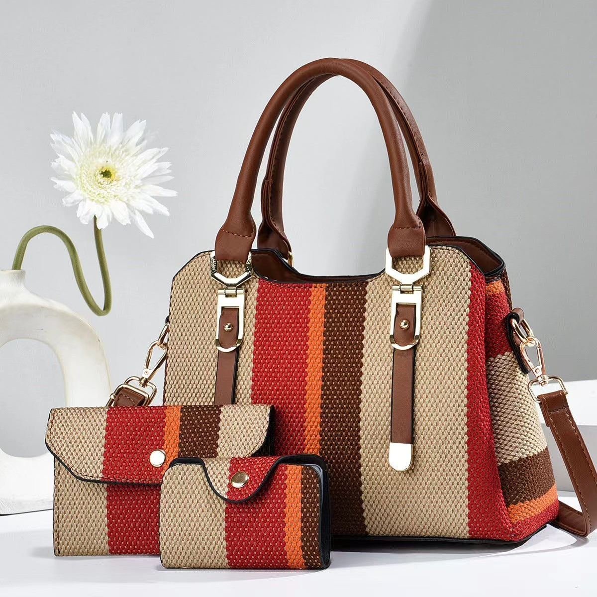 Crossbody Canvas Handbag for Women – Large Capacity Mother & Child Contrast Color Tote Bag LONDYN UPBRINGING