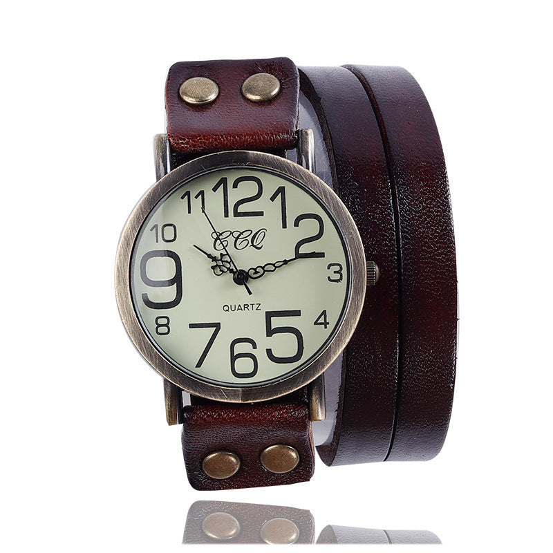 Retro Three-Circle Watch – Casual Vintage Style Wristwatch for Men & Women LONDYN UPBRINGING