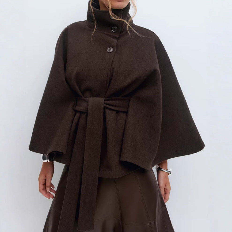 High-Neck Elegant Batwing Winter Coat LONDYN UPBRINGING