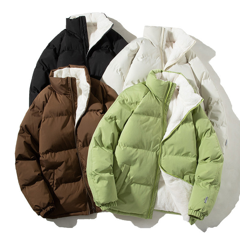 Couples Winter Plush Jacket – Thick Warm Loose Fit Coat with Pockets & Stand-Up Collar for Men & Women LONDYN UPBRINGING
