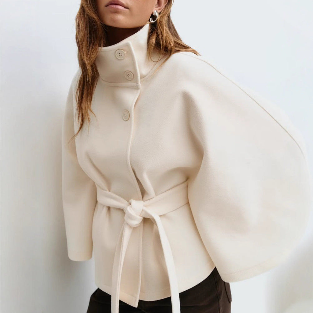 High-Neck Elegant Batwing Winter Coat LONDYN UPBRINGING