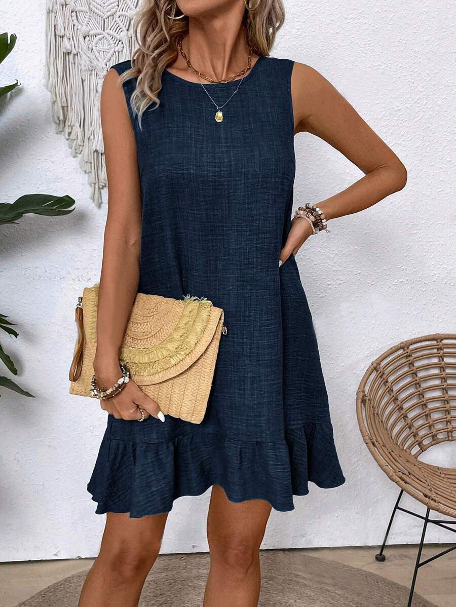 Women's Summer Ruffle Dress: Loose, Sleeveless Straight Beach Style LONDYN UPBRINGING