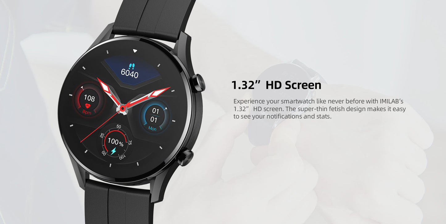 IMILAB W12 Smart Watch – Bluetooth Sports Fitness Tracker with Heart Rate Monitor, IP68 Waterproof for Men & Women LONDYN UPBRINGING