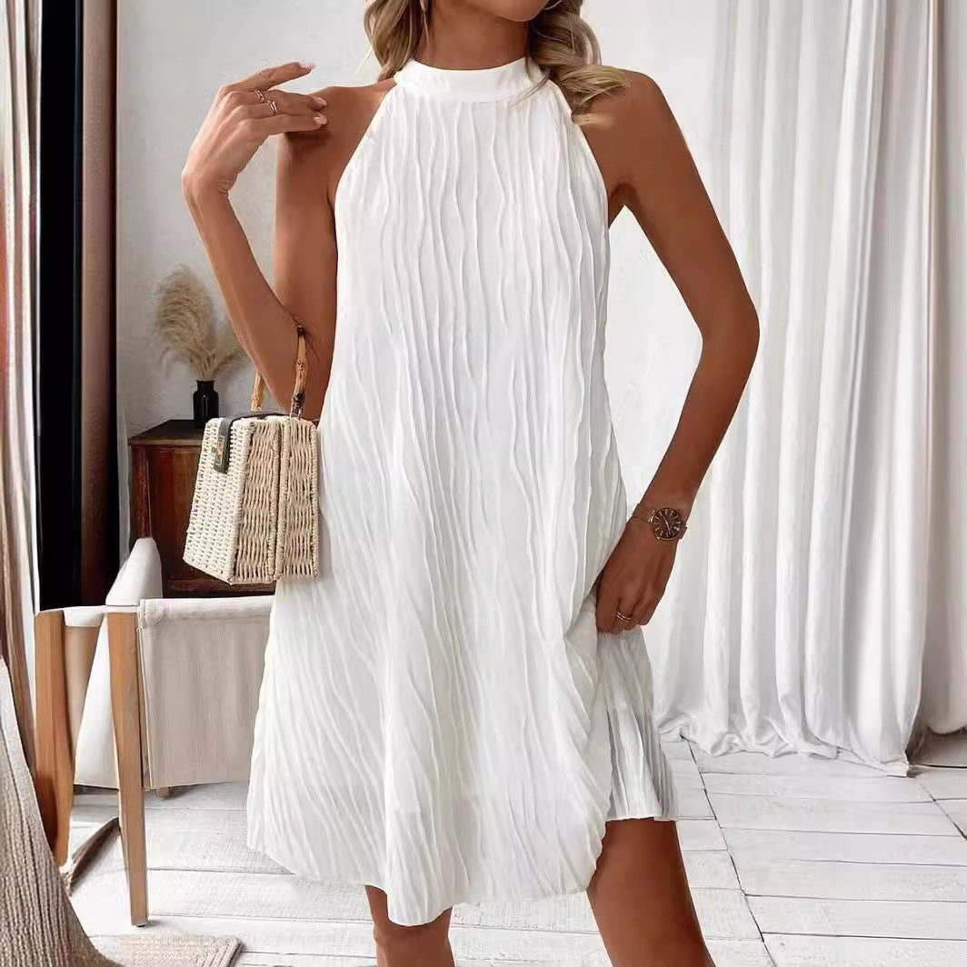 Women's Halter Backless Dress - Pure Color Fashion Styles LONDYN UPBRINGING