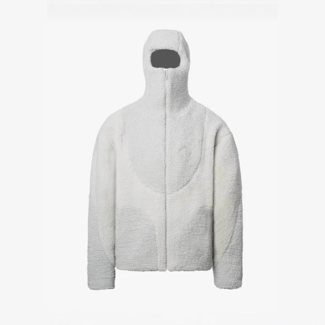 Men’s Lamb Wool Hooded Zipper Coat – Fashion Patchwork Sweatshirt for Warm Casual Style LONDYN UPBRINGING