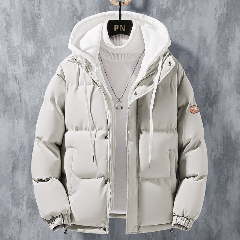 Men’s Hooded Winter Jacket – Windproof Thickened Fake Two-Piece Cotton Coat for Casual Sports & Outdoor Wear LONDYN UPBRINGING