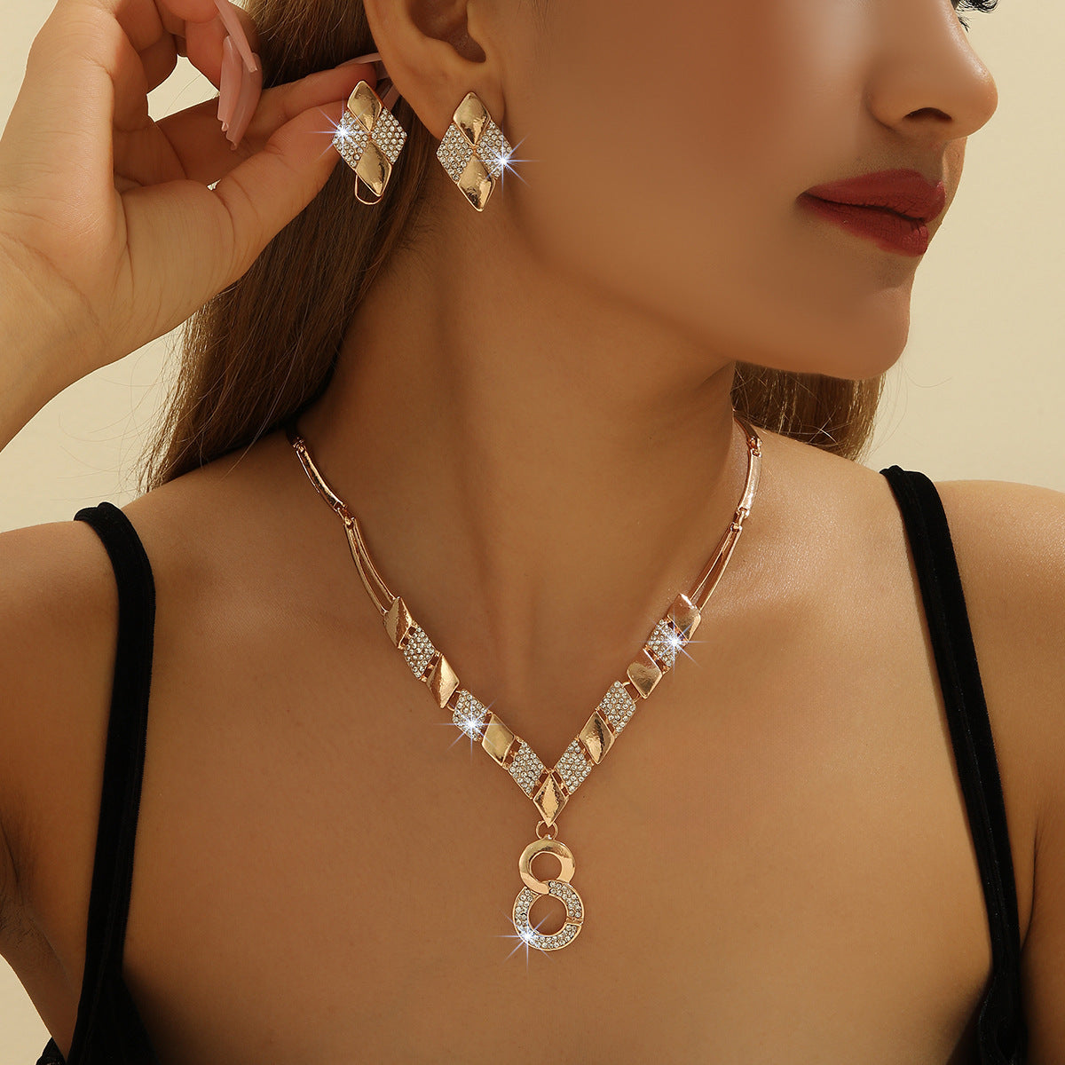 Affordable Zinc Alloy Necklace and Earrings Set | Women's Fashion Jewelry Suite LONDYN UPBRINGING