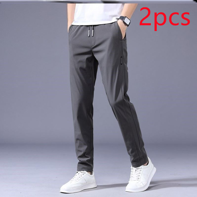 Men’s Korean Style Sweatpants – Thin Loose Straight Drawstring Casual Trousers LONDYN UPBRINGING