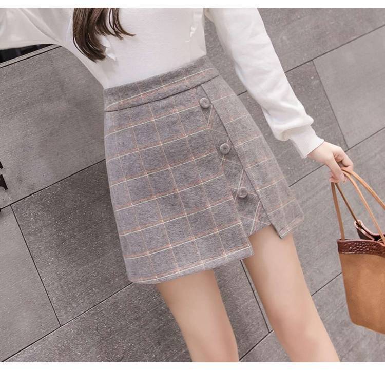 Plaid Woolen Irregular Mini Skirt for Women – High Waist Winter Short Skirt LONDYN UPBRINGING